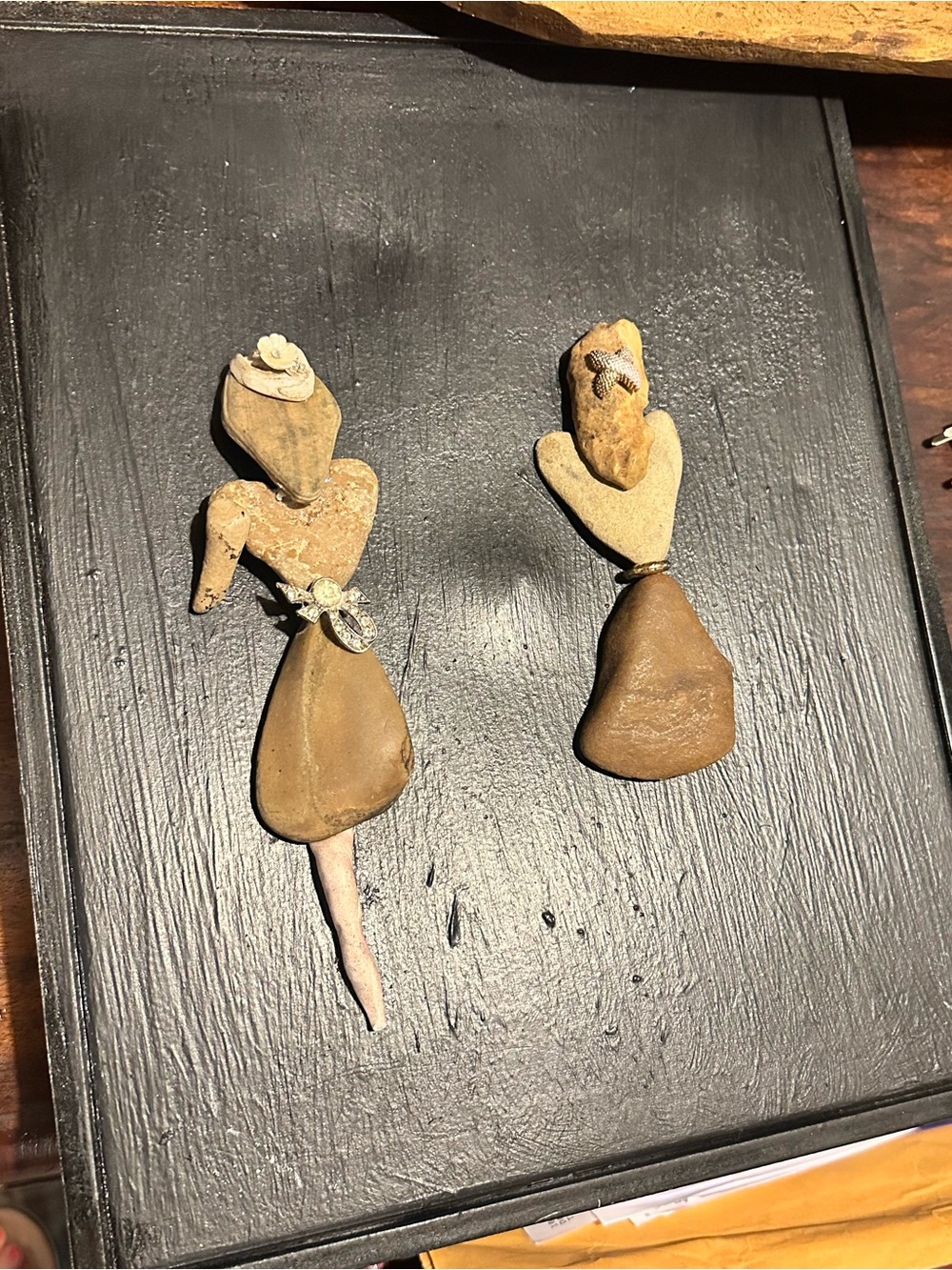 Handmade Driftwood Doll Wall Art - Earth Tone Brown